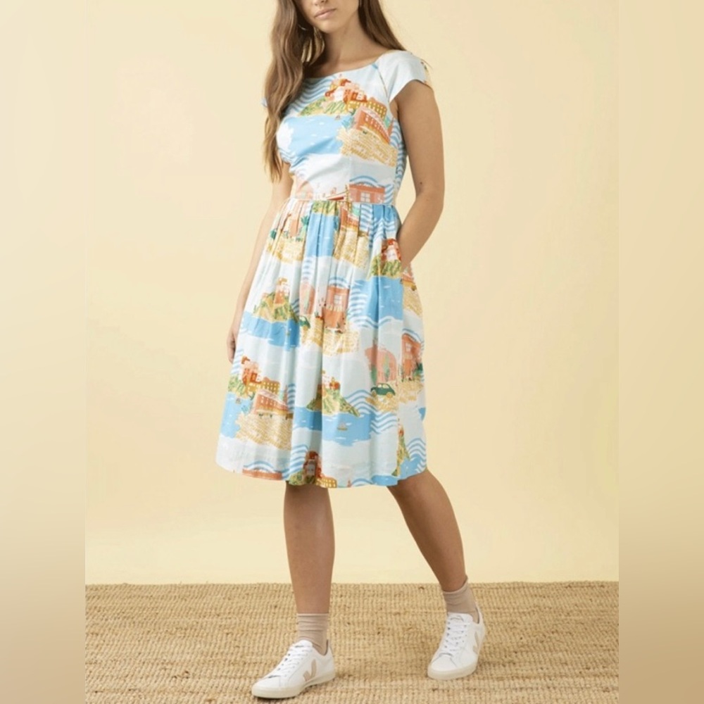 NEW Emily & Fin Claudia Sorrento Summer 50s Style Retro Dress Size L